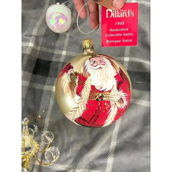 VTG 10X Christmas Ornaments Glass Koi Fish Apple Chandelier Santa Blown Icicle - Picture 10 of 16